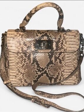 kate spade Neutral Snake-Print Top Handle Satchel